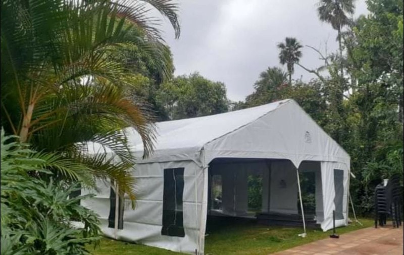 Outdoor event in a Marquee tent